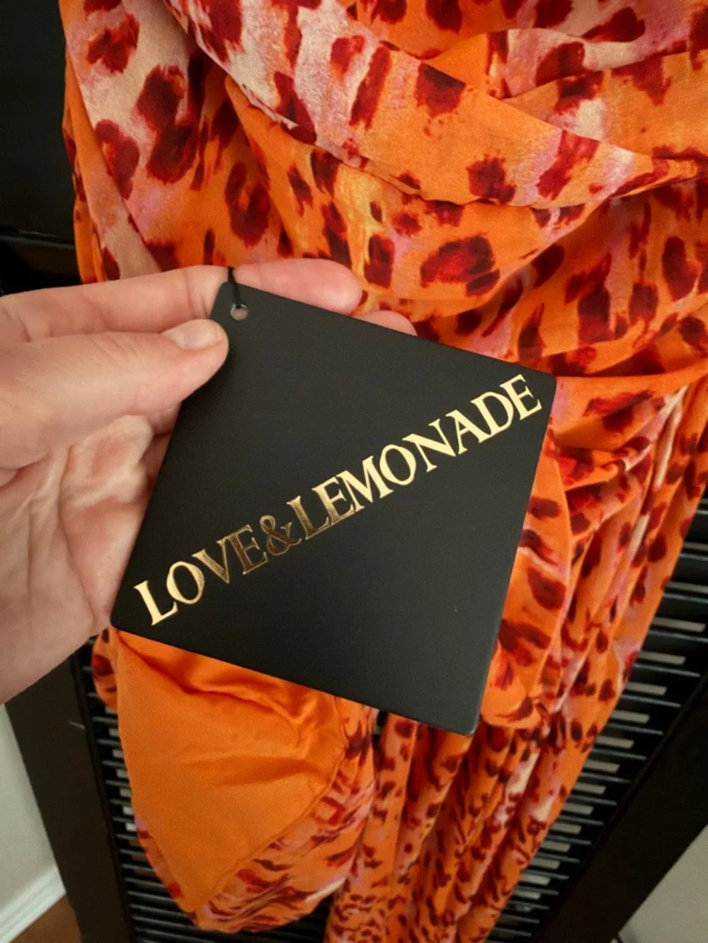 NWT Love & Lemonade Orange Leopard Mini Dress Size XL - Picture 5 of 10